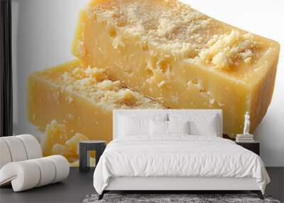 Parmesan  isolated on white background Wall mural