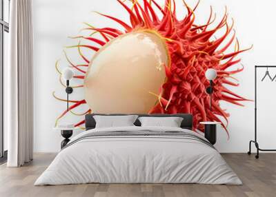 Rambutan isolated on a white background Wall mural