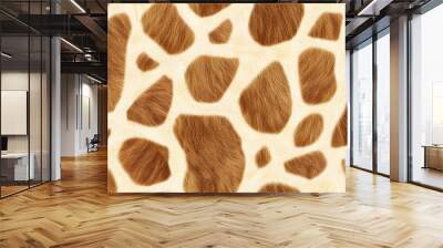 Realistic fur giraffe patches seamless pattern Wall mural