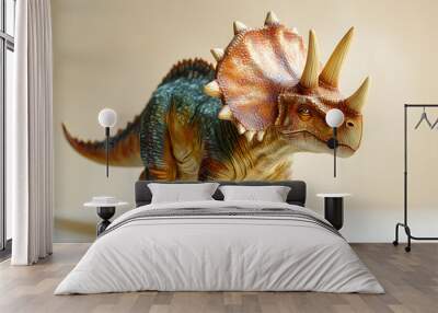 Realistic Triceratops isolated on white background Wall mural