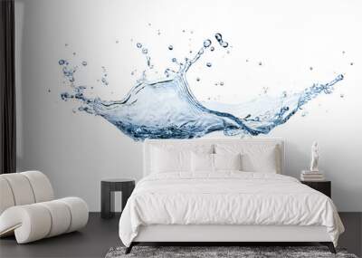 Realistic water splash isolated on white background Wall mural