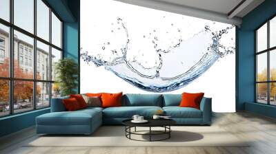 Realistic water splash isolated on white background Wall mural