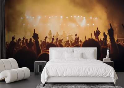 Rock concert silhouette crowd entertainment Wall mural