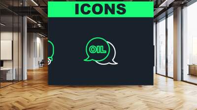 Set line Barrel oil, Oil railway cistern and Word icon. Vector Wall mural