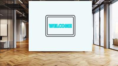 Set line Garage, Hanging sign with text Sale and Doormat the Welcome icon. Vector Wall mural