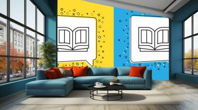 Set line Holy bible book icon isolated on yellow and blue background.  Vector Illustration Wall mural