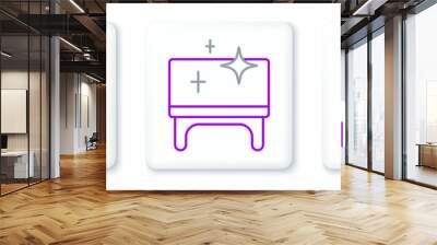 Set line Home cleaning service, Clean cooking pot and table icon. Vector Wall mural