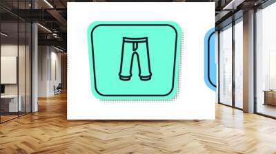 Set line Pants, and Shirt. Colored shapes. Vector Wall mural