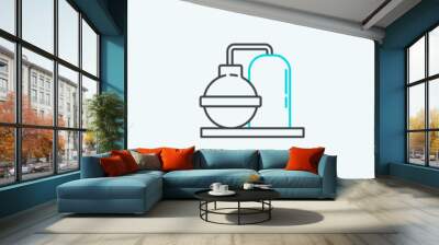 Set line Propane gas tank, Industry metallic pipes and valve and Oil industrial factory building icon. Vector Wall mural