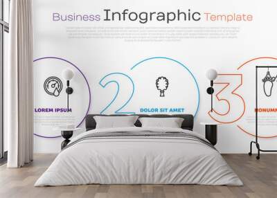 Set line Sauna thermometer, broom and Foot massage. Business infographic template. Vector. Wall mural