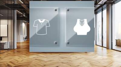 Set Men underpants, Undershirt, Shirt and T-shirt. Square glass panels. Vector Wall mural