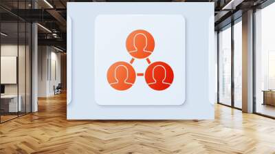 Set Project team base, Piece of puzzle in hand and Light bulb and check mark. White square button. Vector Wall mural