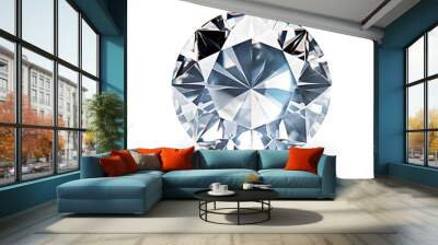 Shiny diamond gem isolated on white background Wall mural