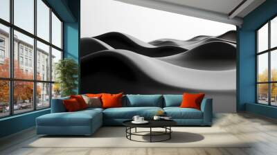 Abstract Black Waves Texture Background with Soft Lighting Wall mural