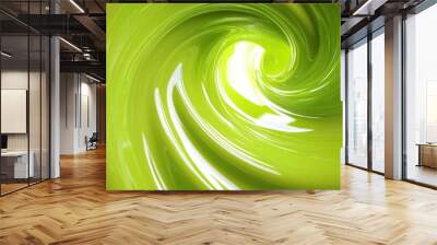 Vibrant Green Spiral Abstract Background Design Wall mural