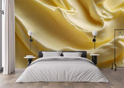 Soft whipped butter textured background. Creamy surface and texture is swirled and mixed Wall mural