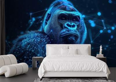 Sparkling blue animal with a digital overlay Wall mural