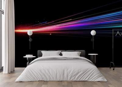 Speed of multiple colorful light beams Wall mural