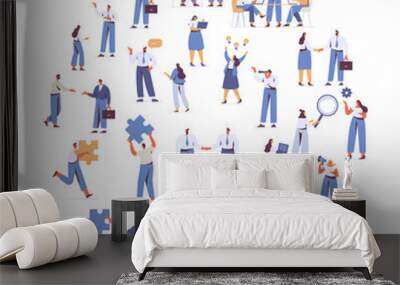 Team working, cooperation. Partnership. Vector illustration in flat design style. Wall mural