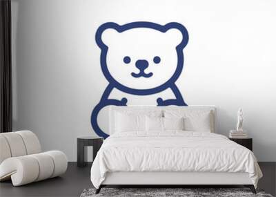 Teddy Bear cartoon line icon Wall mural