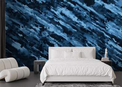 texture camouflage blue dirty background modern military Wall mural