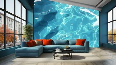 Top view of clear and blue water in pool clear and blue, cartoon style mobile phone wallpaper Wall mural