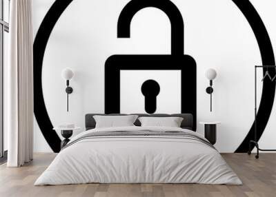 Web Security Lock Icon. Safety, web, security Wall mural