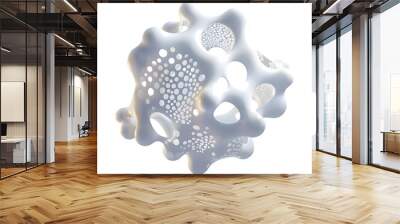 White Organic metaball shape 3d illustration isolated on transparent background Wall mural