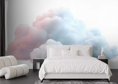 White soft cloud isolated on transparent background Wall mural