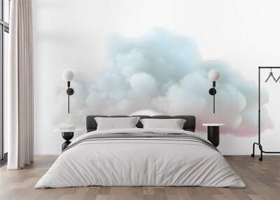 White soft cloud isolated on transparent background Wall mural