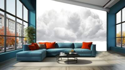 White soft cloud isolated on transparent background Wall mural