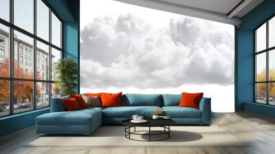 White soft cloud isolated on transparent background Wall mural