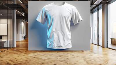 White T-Shirt Mockup isolated on background Wall mural