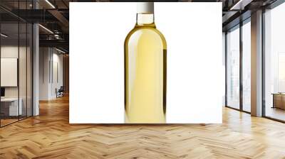 White wine bottle mock up isolated on white background Wall mural