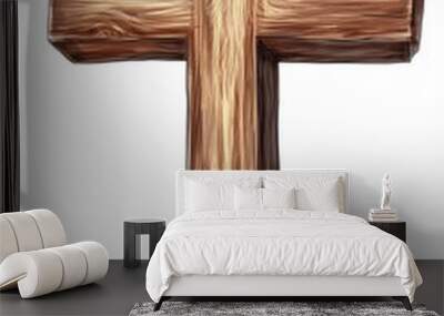 Wooden cross  isolated on white background Wall mural