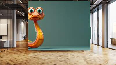 Snake banner funny cute cartoon 3d snake Wall mural