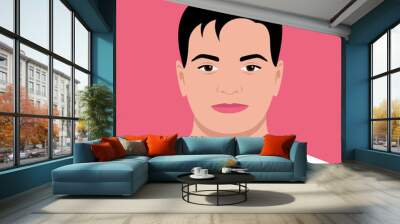 Young handsome man of Asian nationality. Vector flat illustration. Wall mural