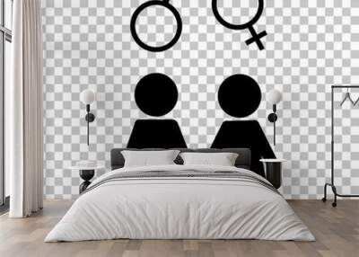 Vector icon of man and woman . A symbol of a man and a woman. Wall mural