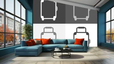 Vector set baggage icon. luggage illustration  icon on white-grey-black color. Wall mural