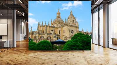 Cathedral de Santa Maria de Segovia in the historic city of Segovia, Castilla y Leon, Spain. Wall mural