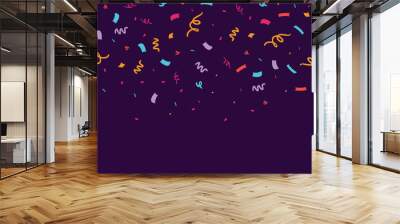 Colorful confetti horizontal seamless border. Great for a birthday party or an event celebration invitation or decor. Surface pattern design. Wall mural