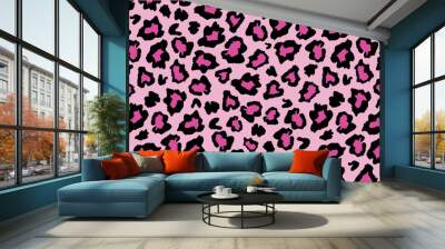 pink and black leopard skin fur print pattern. great for classic animal product design, fabric, wall Wall mural