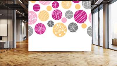 vector abstract textured bubbles horizontal border seamless Wall mural