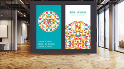 Vector colorful triangle texture vertical round frame pattern Wall mural