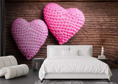 Crochet lovely hearts Wall mural