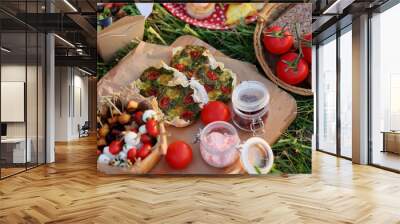 snacks for a picnic basket Wall mural