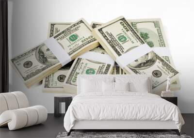 Isolated Stacks of Money Wall mural