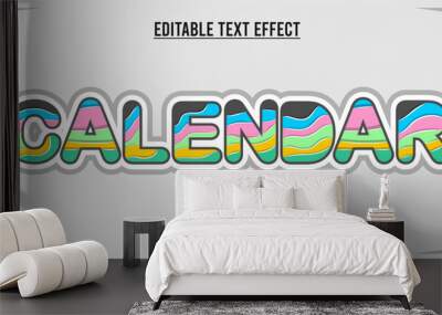 calendar typography editable text effect Wall mural