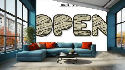 typography OPEN word art illustration, editable text effect	 Wall mural