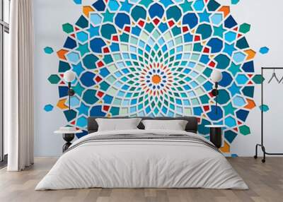 Arabic circle geometric pattern colorful mosaic Wall mural